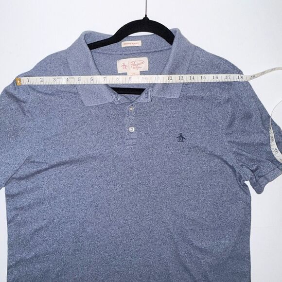 Penguin by Munsingwear Heritage Slim Fit Polo T Shirt Collared Short Slv Blue L - Picture 6 of 12